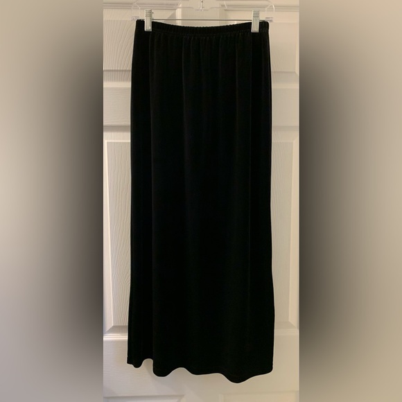 Notations Dresses & Skirts - Black Velvet Maxi Skirt for Women, Elastic Waistband, Holiday Classic